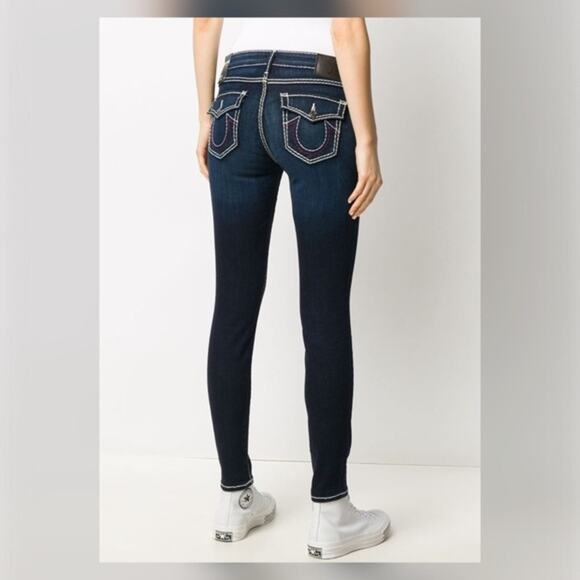 True Religion Dark Wash Casey Super Skinny Super T Jeans Sz 26 $319 NEW - Picture 1 of 12